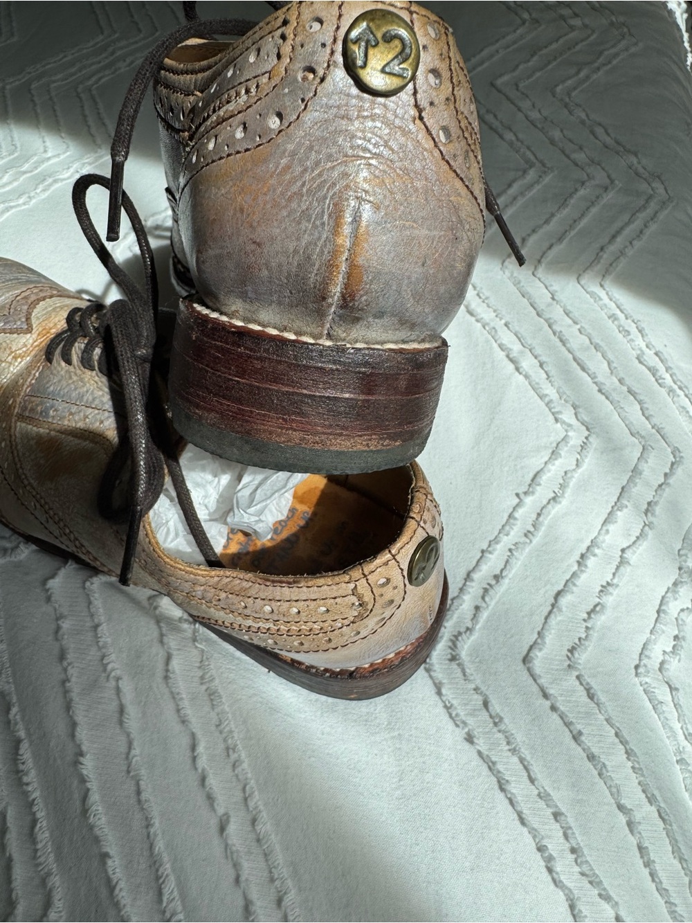 Bed|Stu Classic Women Wingtip Dress Shoes in Tan - Size 7
